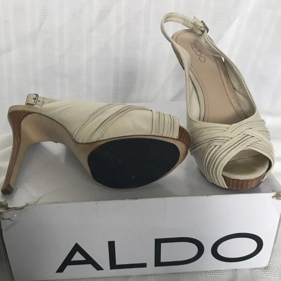 Aldo off white leather sling back pumps - Picture 4 of 4